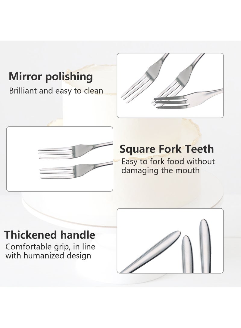 Cake Fork Set, 6 Pieces, 13cm, Stainless Steel, Perfect for Fruit, Desserts, Appetizers, and Pastries  - Image 4