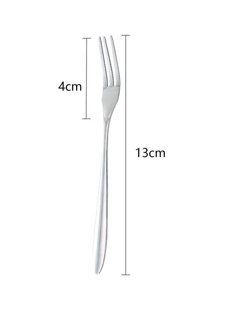 Cake Fork Set, 6 Pieces, 13cm, Stainless Steel, Perfect for Fruit, Desserts, Appetizers, and Pastries  - Image 2