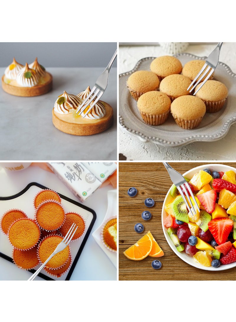 Cake Fork Set, 6 Pieces, 13cm, Stainless Steel, Perfect for Fruit, Desserts, Appetizers, and Pastries  - Image 3
