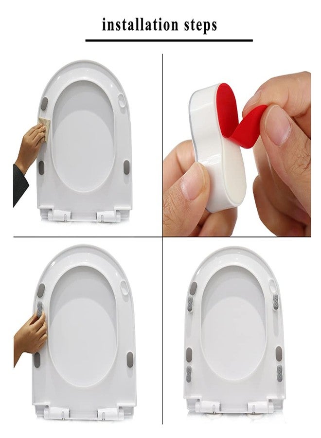 Quupy 8PCS Toilet Seat BumpersToilet Lid Seat Buffer Spacers with Strong Adhesive Universal Toilet Seat Buffer Toilet Lid Rubber Bumpers Each One with 2 Thickness TPE Pads(2 Heights) Used for Home Hotel - Image 3