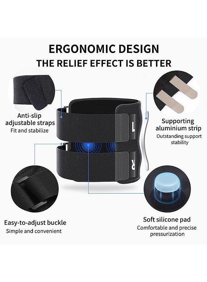 Blue zoo 2 Pcs Knee Brace with Side Stabilizers for Pain Relief, Dual Adjustable Knee Joint Protective Support, Targeted Compression for Maximum Relief (Black) - Image 3