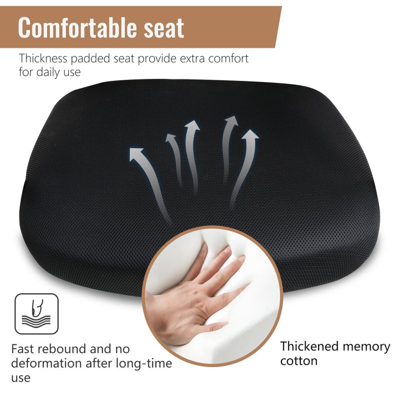 FDW Home Office Chair Mid Back PC Swivel Lumbar Support Adjustable Desk Task Computer Ergonomic Comfortable Mesh Chair with Armrest (Black) - Image 5