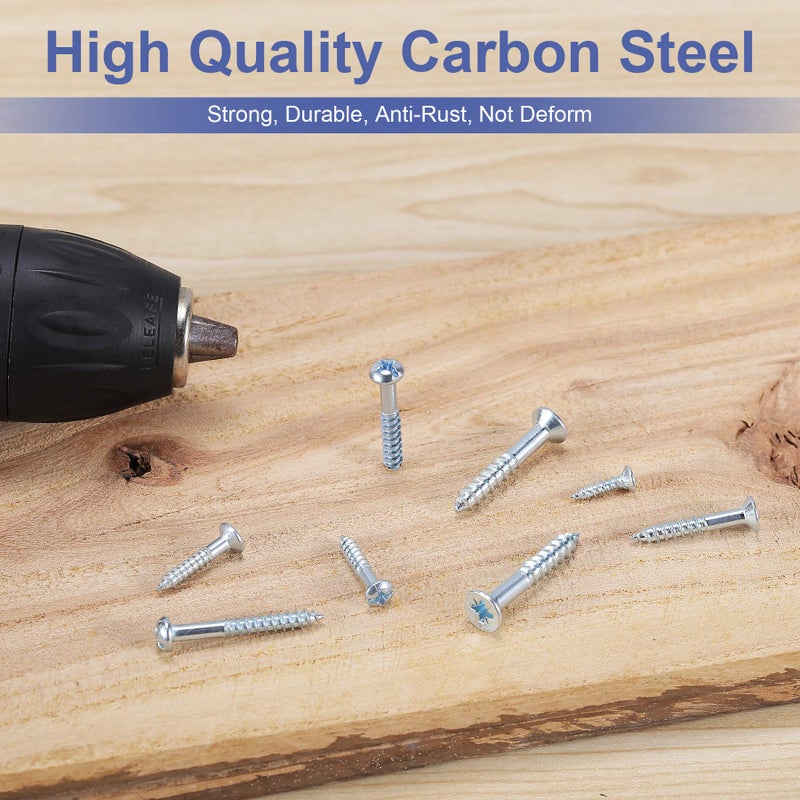 Farray Wood Screws Assortment Kit 224Pcs Galvanized Phillips Screws Set Wood Screws Assorted Screws Screw Kit Assorted Wood Screws Screw Set Assortment - Image 4