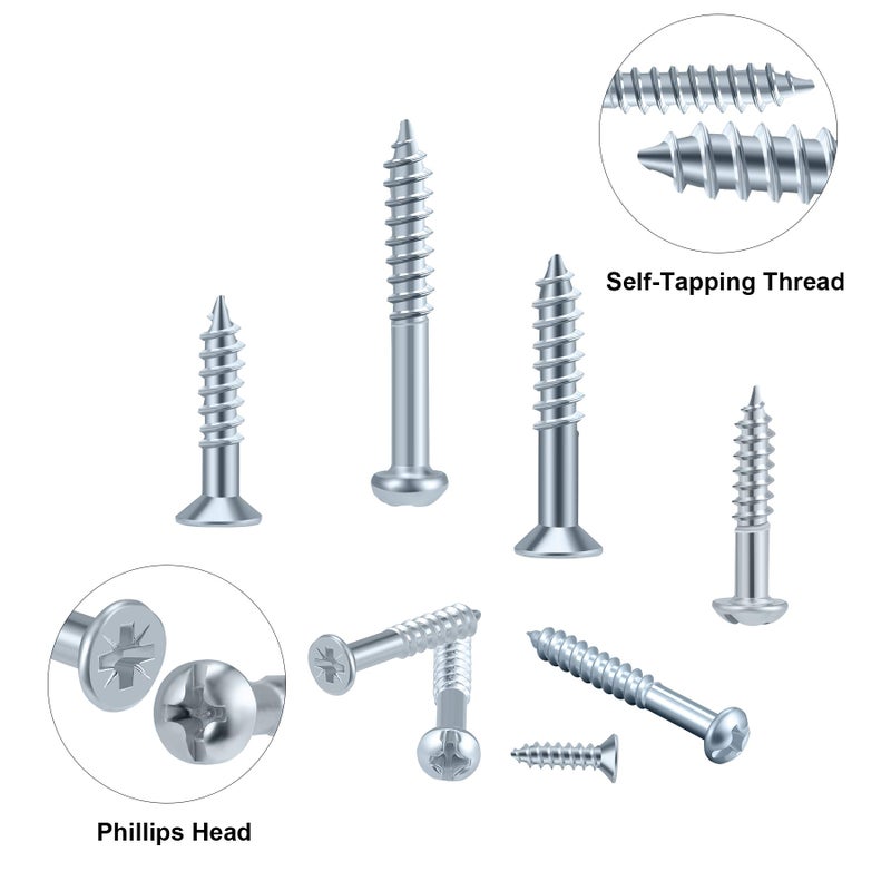 Farray Wood Screws Assortment Kit 224Pcs Galvanized Phillips Screws Set Wood Screws Assorted Screws Screw Kit Assorted Wood Screws Screw Set Assortment - Image 5