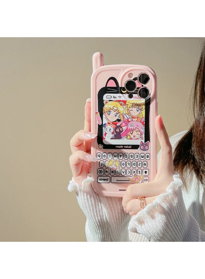 NIBEMINENT Beautiful Girl Protective TPU Case Cover For iPhone 15 Pro, Pink