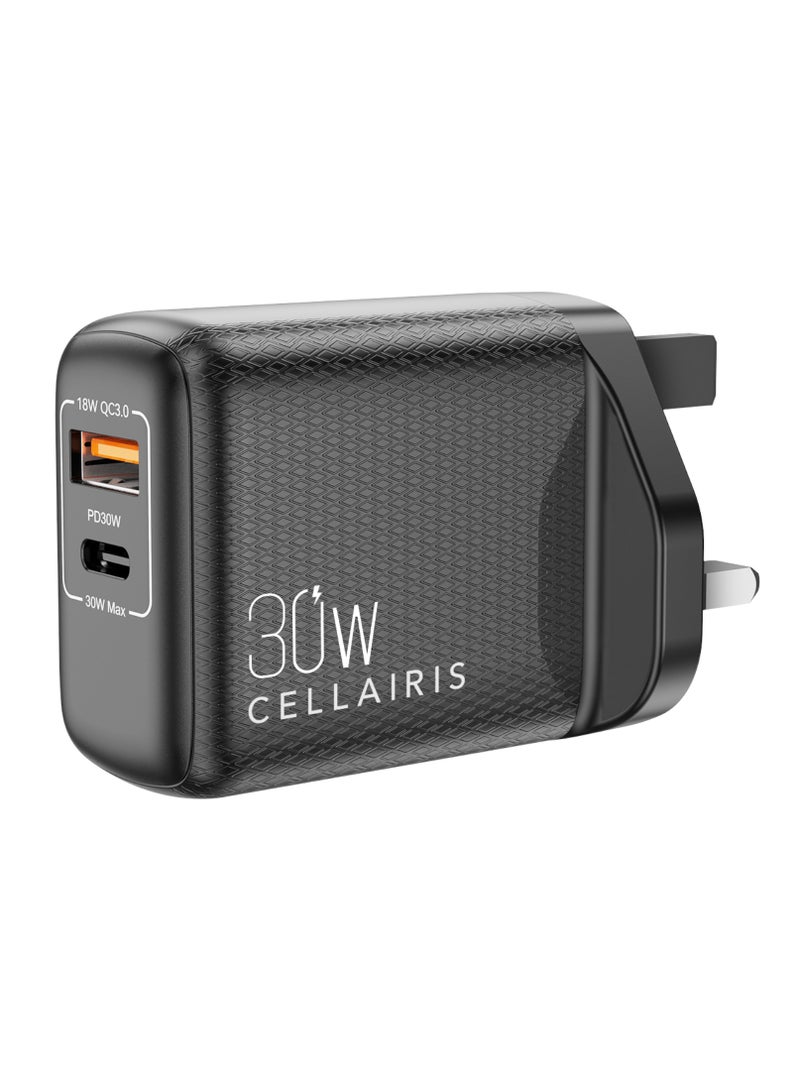 Cellairis Premium Wall Charger PD 30W + QC - Black - Image 1