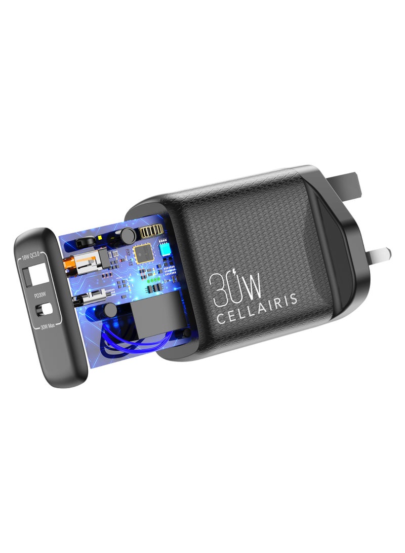Cellairis Premium Wall Charger PD 30W + QC - Black - Image 2