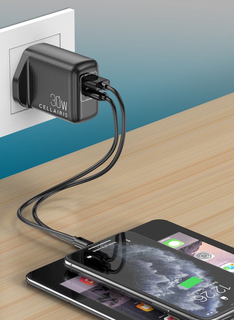 Cellairis Premium Wall Charger PD 30W + QC - Black - Image 4
