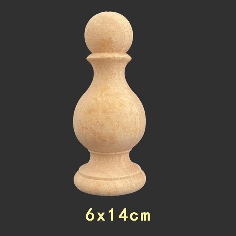 Wooden Carving Column Bed Head Pillar Base Round Ball Headboard Furniture Railing Post Home Decoration Color 9 - Image 3
