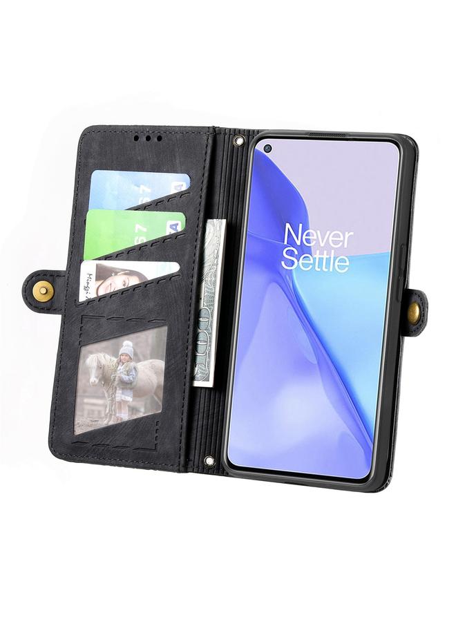 اس-توب جراب لهاتف OnePlus Nord CE2 Lite 5G، جراب هاتف جلدي بتصميم هندسي مزود بسحاب ومشبك جانبي - Image 3