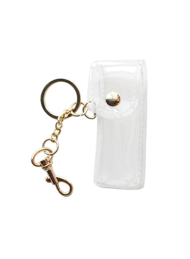 EDOBLUE Chapstick Keychain Holder, Clear Fashion Lipstick Case Holder Lip Balm Holder with Key Chain, Portable, Gift for Women Girls(1 pack) - Image 1
