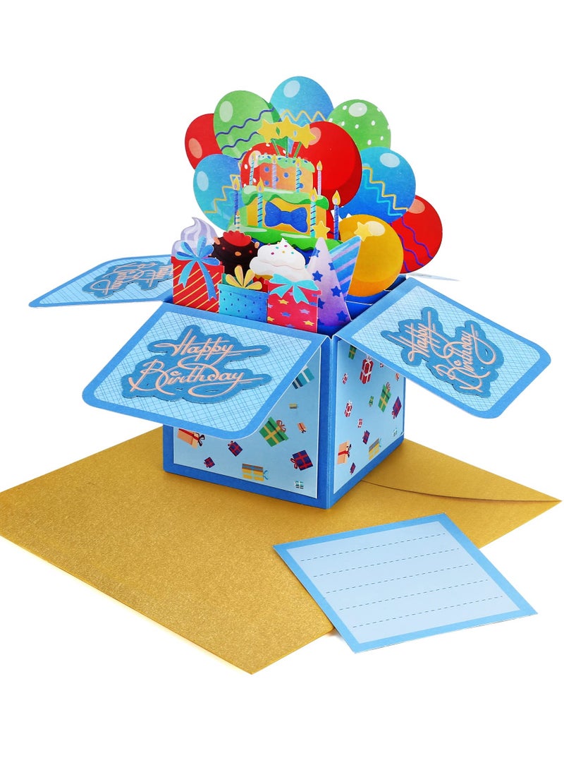 SYOSI Happy Birthday Cards, Funny Birthday Card, 3D Birthday Greeting Card, Pop Up Birthday Card ​with Envelopes and Message Tag, Birthday Cards for Women, Men, Kids - Image 1