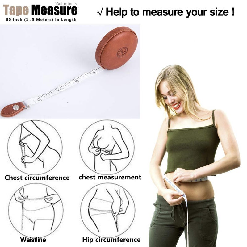 Z_جوده وثقه Sewing Tape Measure, Medical Body Cloth Tailor Craft Dieting Measuring Tape, 60 Inch/1.5M Dual Sided Retractable Ruler with Push Button Round - Image 5