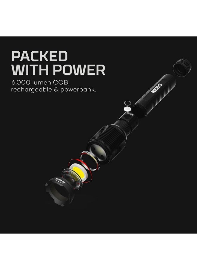 NEBO NEBO Redline 6K Rechargeable Flashlight | 6000 Lumens, 4 Light Modes, Durable Metal & Waterproof, Bright Tactical Light for Camping, Hunting & EDC, Includes Charging Cable  - Image 2
