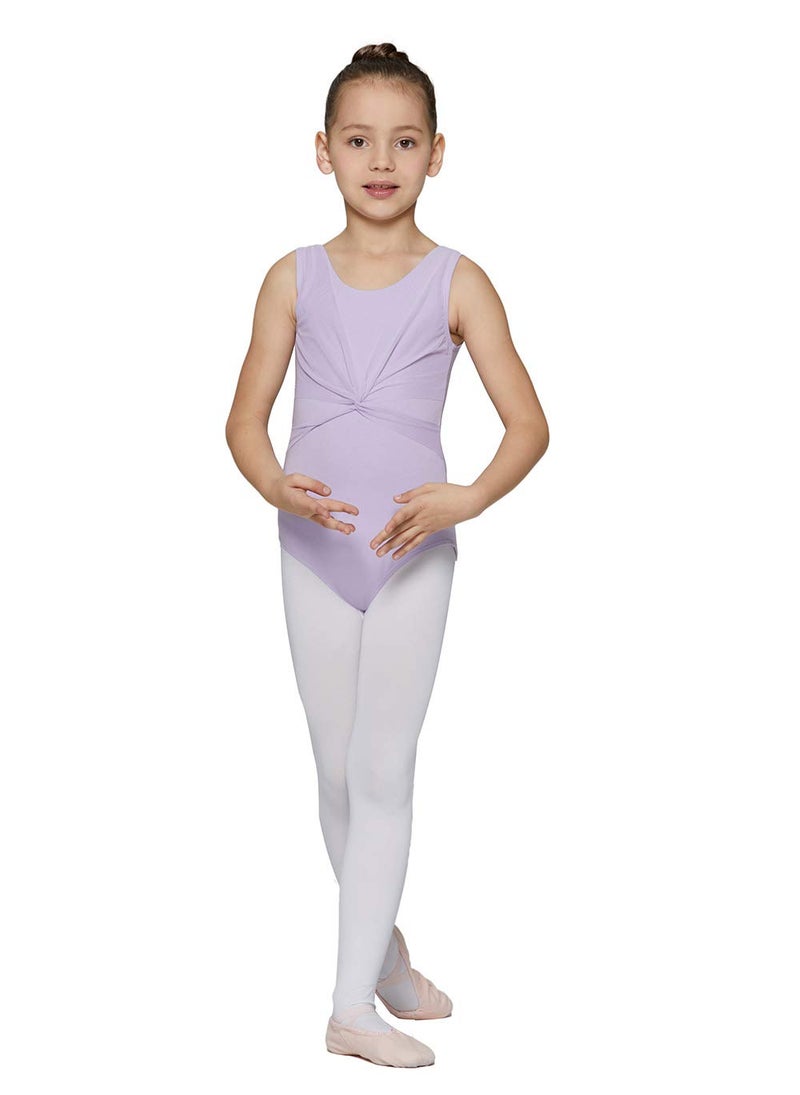 MdnMd Tank Mesh Cross Front Gymnastic Ballet Dance Leotard for Toddler Girls (Purple, Age 4-6 / 4t,5t) - Image 3