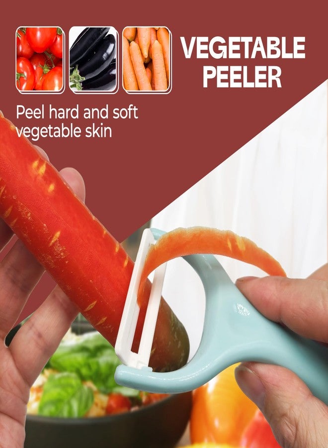Trez Treamer 6-Pack Vegetable Peelers for Kitchen，Y Ceramic Peeler Safe Potato Peeler Set for Apple Veggie Carrot Fruit Zucchini Cucumber Peelers Bulk with Non-Slip Handle (Y) - Image 2