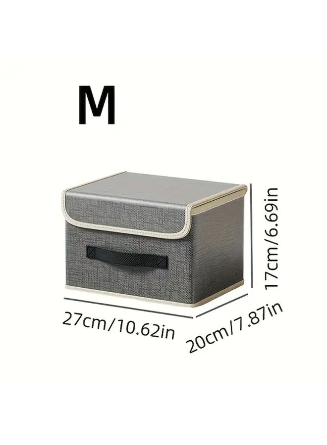 1 Piece Classic Style Coffee Color Non Woven Fabric Storage Box With Flip Top Lid Dustproof Foldable And Portable Organizer For Clothes And Accessories Medium Size Under Bed Storage - Image 2