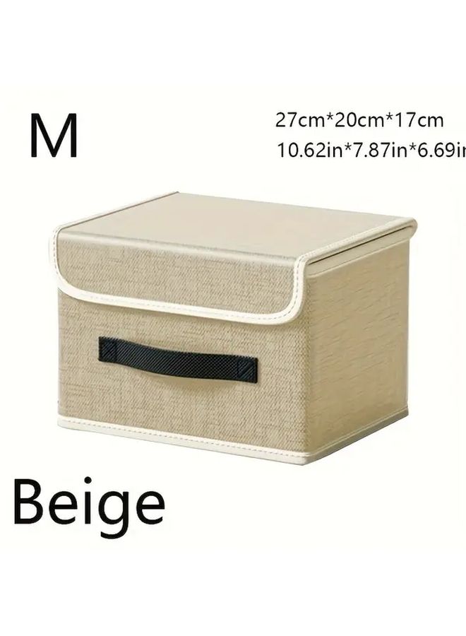 1 Piece Classic Style Coffee Color Non Woven Fabric Storage Box With Flip Top Lid Dustproof Foldable And Portable Organizer For Clothes And Accessories Medium Size Under Bed Storage - Image 3