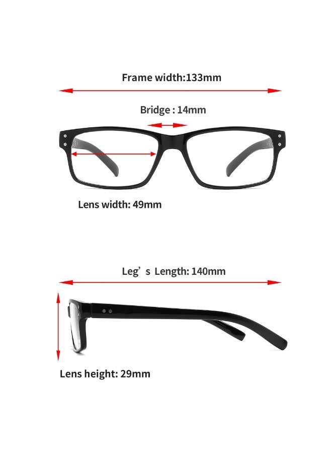 LANLANG 3-Pack Reading Glasses for Men women, Blue Light Blocking Readers, Spring Hinge, Black, +1.50 diopters - Image 4