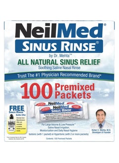 NeilMed NeilMed Sinus Rinse All Natural Relief Premixed Refill Packets 100 Count (Pack of 1)  - Image 2