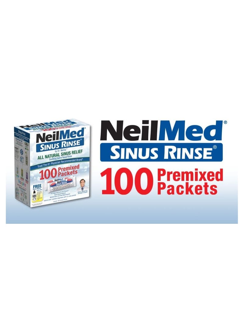 NeilMed - NeilMed Sinus Rinse All Natural Relief Premixed Refill Packets 100 Count (Pack of 1) - Image 1