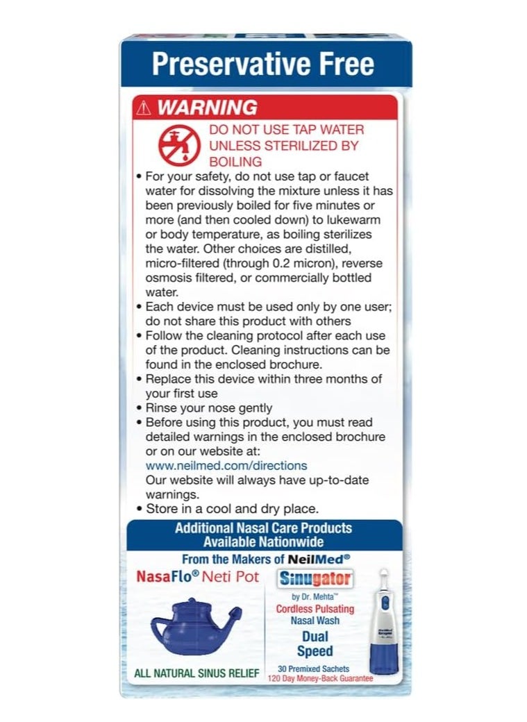 NeilMed - NeilMed Sinus Rinse All Natural Relief Premixed Refill Packets 100 Count (Pack of 1) - Image 1