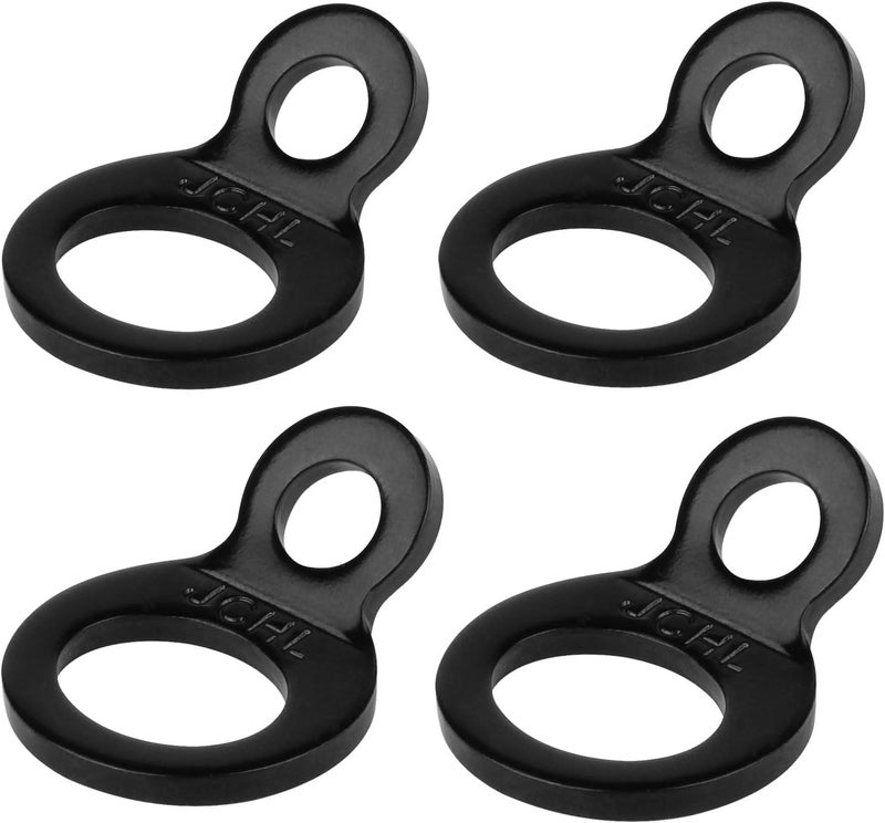 JCHL Multi-Purpose Tie Down Strap Rings Stainless Steel Tie-Down Anchors Hooks for Mounting in The Garage, Work Shop, Truck, Trailer, Golf Cart, Fence Black (4-Pack) - Image 1