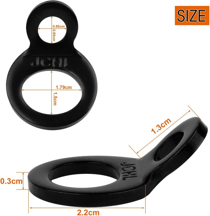 JCHL Multi-Purpose Tie Down Strap Rings Stainless Steel Tie-Down Anchors Hooks for Mounting in The Garage, Work Shop, Truck, Trailer, Golf Cart, Fence Black (4-Pack) - Image 2