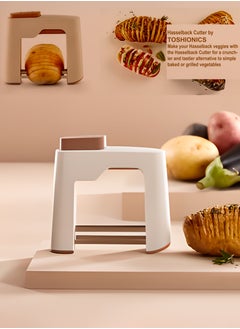 Toshionics Hasselback Vegetable Cutter Ultimate Kitchen Tool For Gourmet Potatoes Expert Veggie Slicing Crunchy Exterior Creamy Center Seamless Fan Shaped Culinary Presentation And Flavor Infused Delights  - Image 1