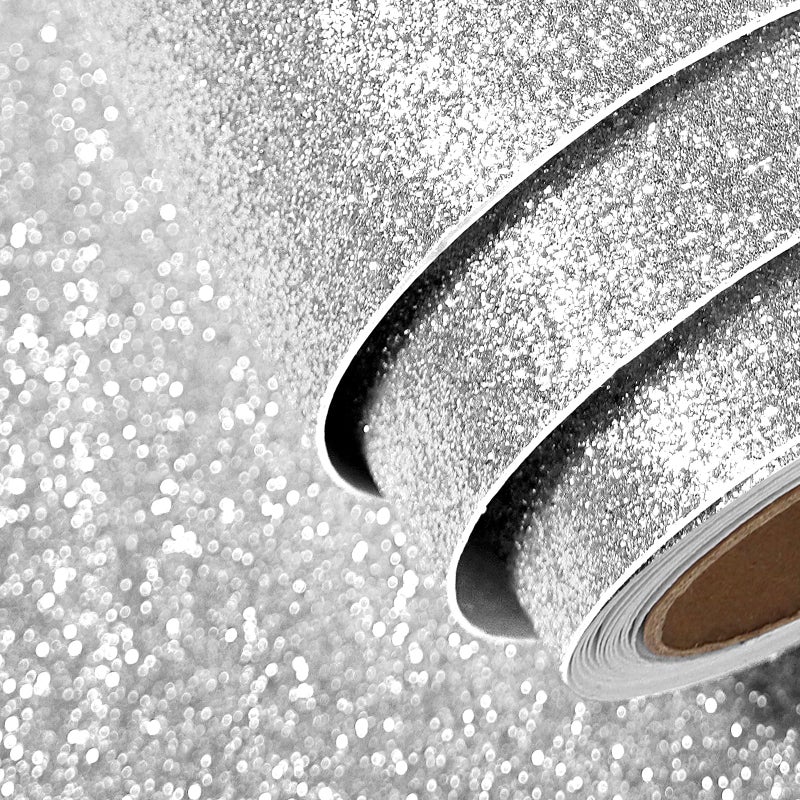 FunStick Glitter Cardstock Paper 158x80 Silver Glitters Cardstock for Crafts Silver Glitter Paper Self Adhesive Colored Craft Card Stock Papers for DIY Birthday Party Wedding Invitations Scrapbook