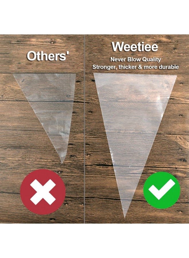 Weetiee Pastry Piping Bags -100 Pack-16-Inch Disposable Cake Decorating Bags Anti-Burst Cupcake Icing Bags for all Size Tips Couplers and Baking Cookies Candy Supplies Kits - Bonus 2 Couplers - Image 3