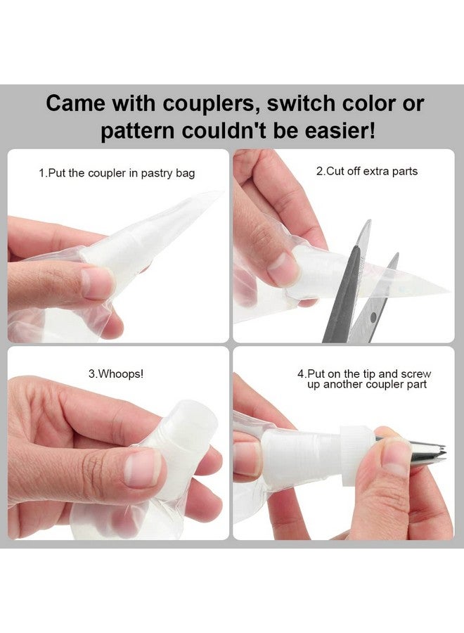 Weetiee Pastry Piping Bags -100 Pack-16-Inch Disposable Cake Decorating Bags Anti-Burst Cupcake Icing Bags for all Size Tips Couplers and Baking Cookies Candy Supplies Kits - Bonus 2 Couplers - Image 5