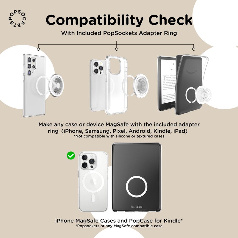 PopSockets Phone Grip for MagSafe, Magnetic Holder, Phone Stand, Clear - Doily Life - Image 5