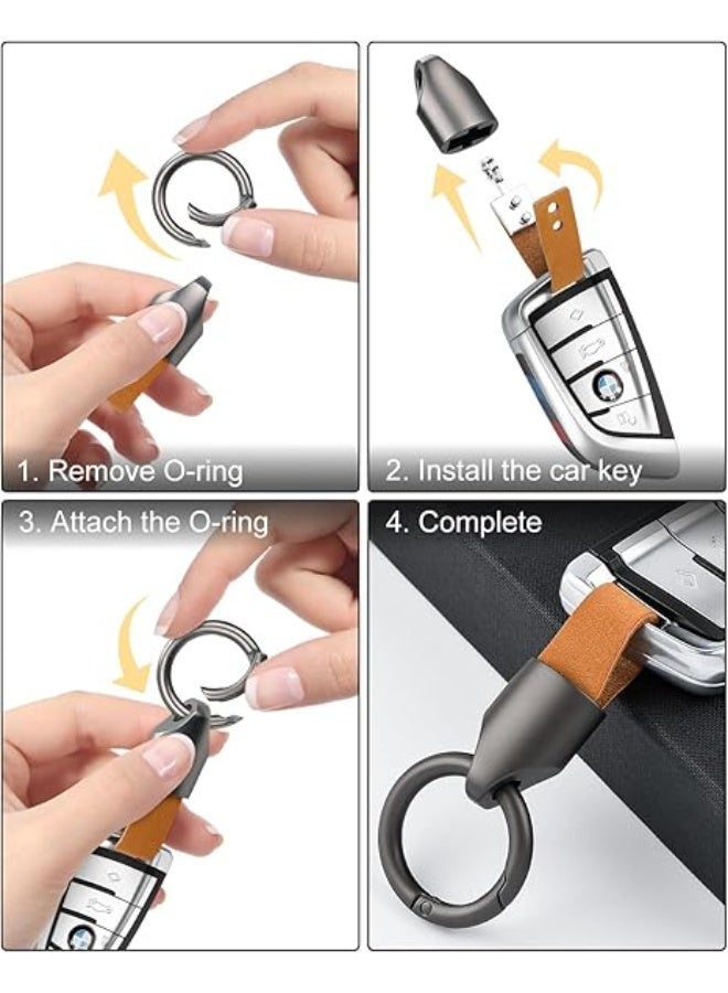 Car Key Chain Ring Clip, Small Key Fob Accessory with Keyrings Zinc Alloy Buckle - Image 4