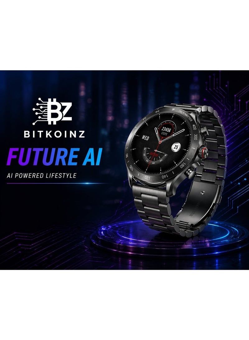 بيتكوينز Bitkoinz Future AI - ساعة ذكية بالذكاء الاصطناعي، مدعومة بـ ChatGPT، شاشة AMOLED بحجم 1.43 بوصة، عمر بطارية يصل إلى 7 أيام، مقاومة للماء بمعيار IP68 - Image 2