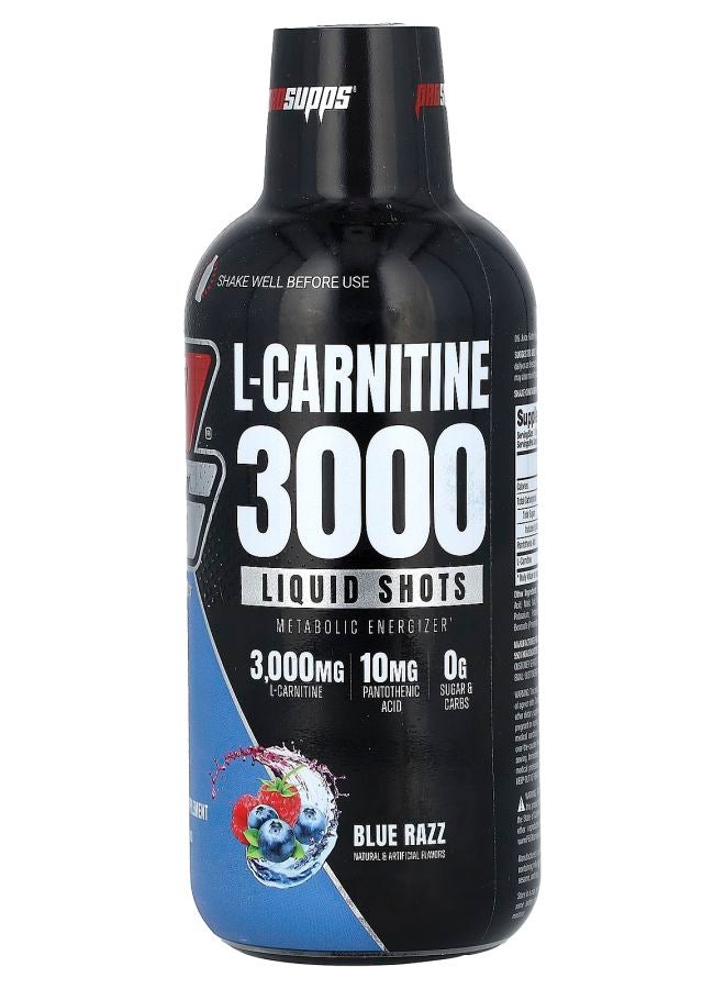 LCarnitine 3000 Liquid Shots Blue Razz 16 fl oz (473 ml)