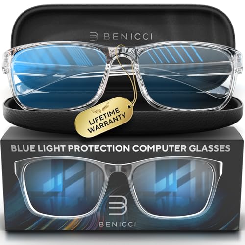 Benicci Stylish Blue Light Computer Blocking Glasses for Women and Men - Ease Digital Eye Strain, Dry Eyes, Headaches and Blurry Vision - Instantly Blocks Glare from Computers and Phone Screens, Case Include - Image 1