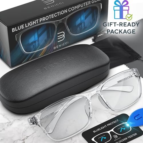 Benicci Stylish Blue Light Computer Blocking Glasses for Women and Men - Ease Digital Eye Strain, Dry Eyes, Headaches and Blurry Vision - Instantly Blocks Glare from Computers and Phone Screens, Case Include - Image 2