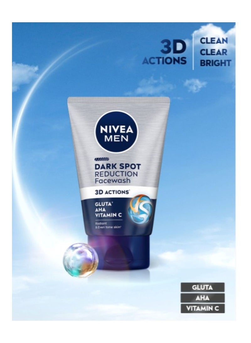 نيفيا غسول الوجه للرجال، تقليل البقع الداكنة، لبشرة نظيفة وصافية مع تأثير فيتامين C 10x، 100 جم - Image 1