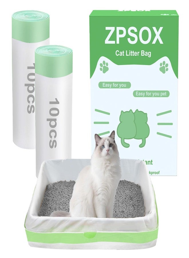 ZPSOX 20 Count 36" x 18" Cat Litter Box Liners bag xl extra large, 2 Rolls Drawstring Litter Bags, Extra Thick Litter Pan Liners Heavy Duty,（2-Pc/20 Counts） - Image 1