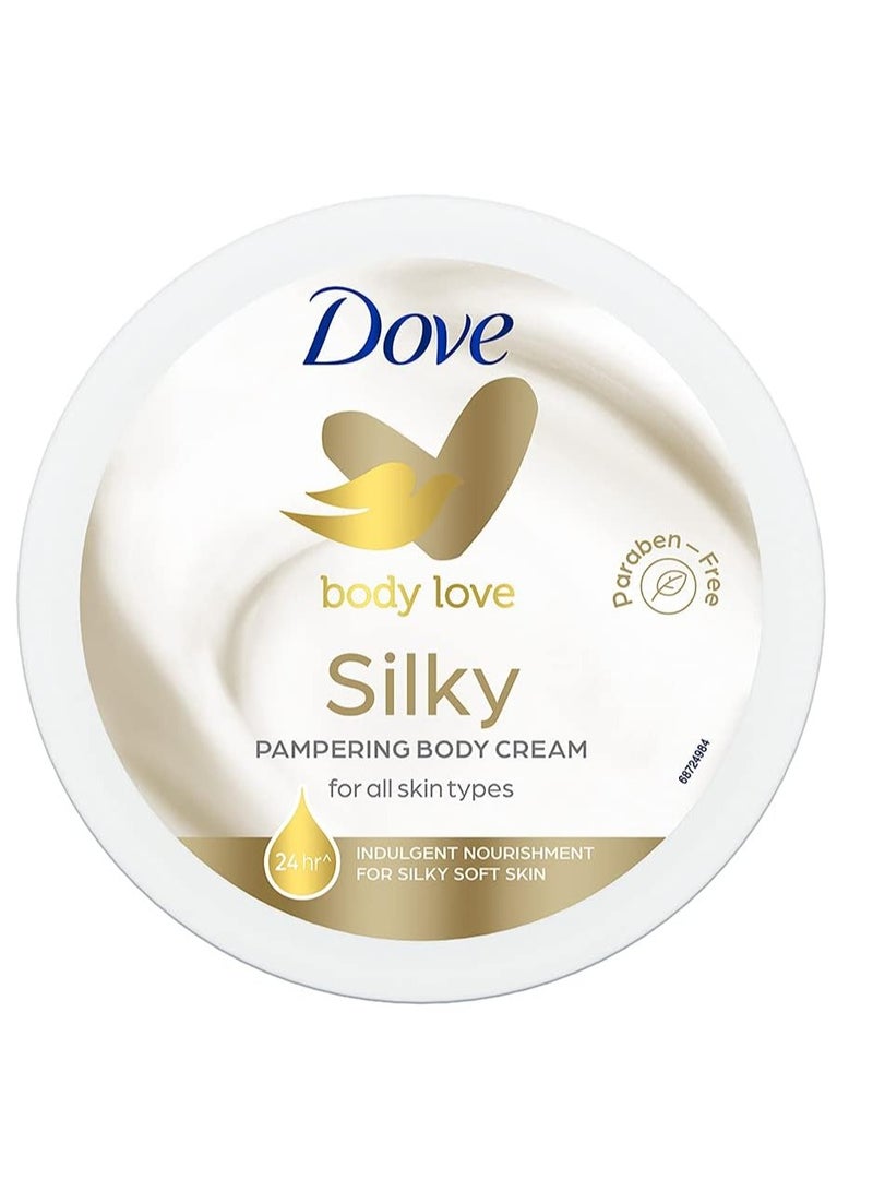 دوف كريم دوف للجسم الناعم والحريري لجميع أنواع البشرة، خالٍ من البارابين، ترطيب يدوم 24 ساعة مع مرطب نباتي، بشرة ناعمة كالحرير، 300 غرام - Image 1