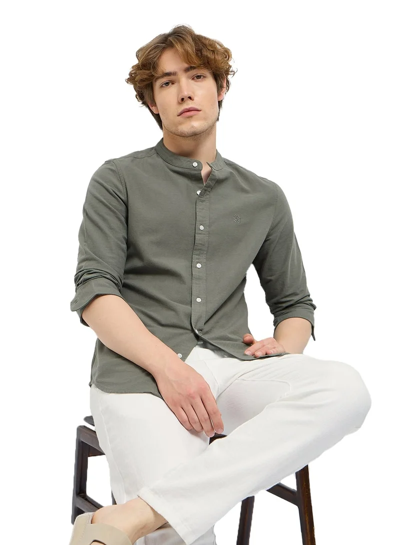 THE BEAR HOUSE Cotton Shirt for Men | Long Sleeve, Casual or Formal Button-Down | Soft, Breathable Fabric for Work, Everyday, & All-Season Wear in Stylish