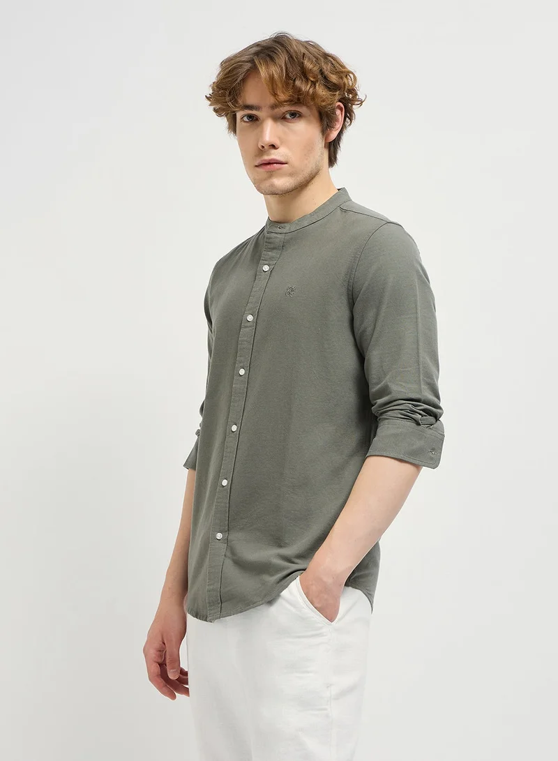 THE BEAR HOUSE Cotton Shirt for Men | Long Sleeve, Casual or Formal Button-Down | Soft, Breathable Fabric for Work, Everyday, & All-Season Wear in Stylish