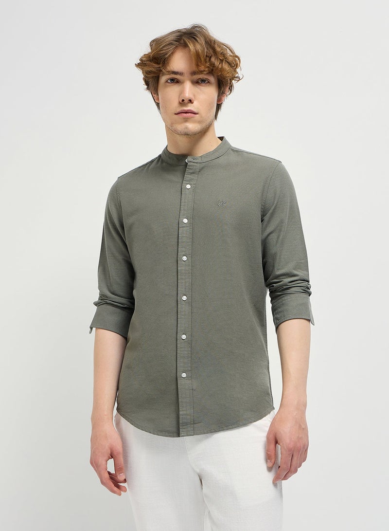 THE BEAR HOUSE Cotton Shirt for Men | Slim Fit, Long Sleeve, Casual or Formal Button-Down | Soft, Breathable Fabric for Work, Everyday, & All-Season Wear in Stylish - Image 1