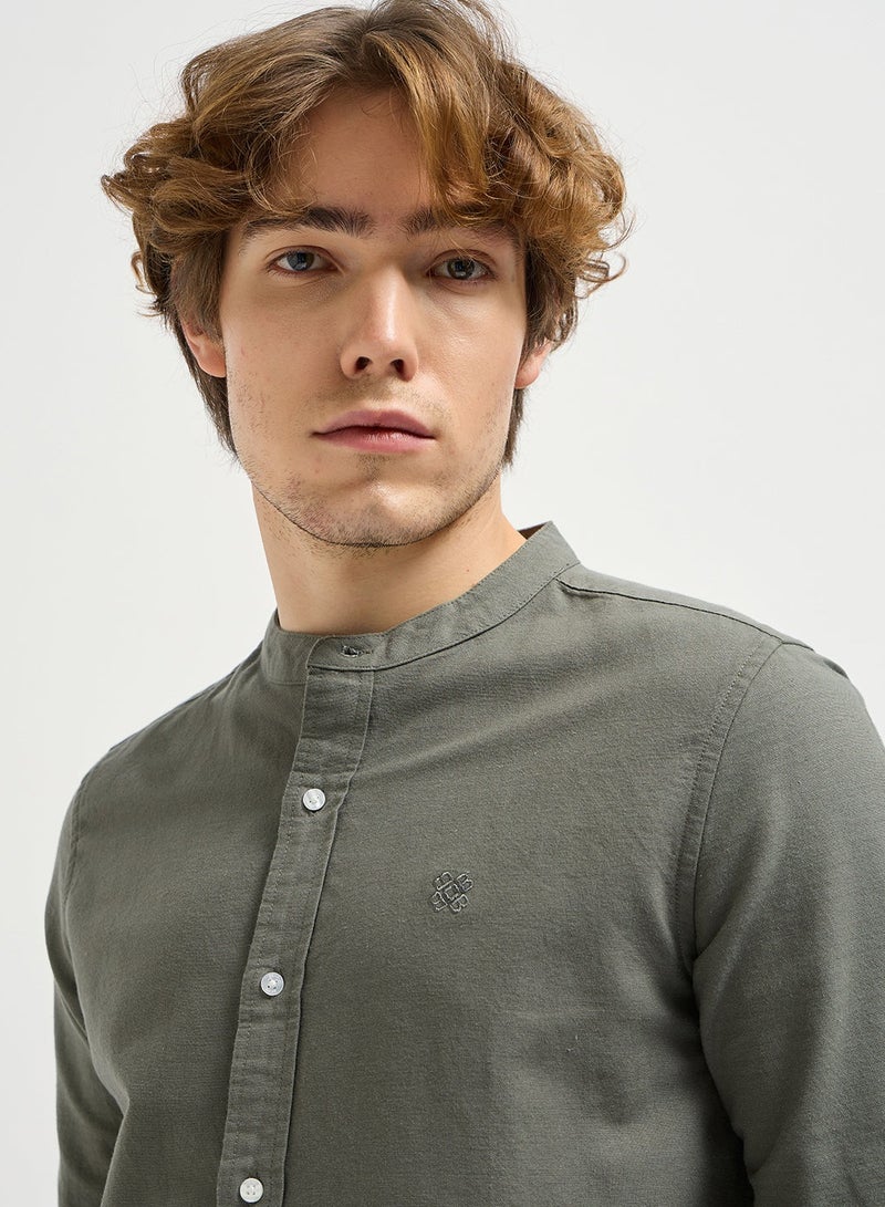 THE BEAR HOUSE Cotton Shirt for Men | Slim Fit, Long Sleeve, Casual or Formal Button-Down | Soft, Breathable Fabric for Work, Everyday, & All-Season Wear in Stylish - Image 2