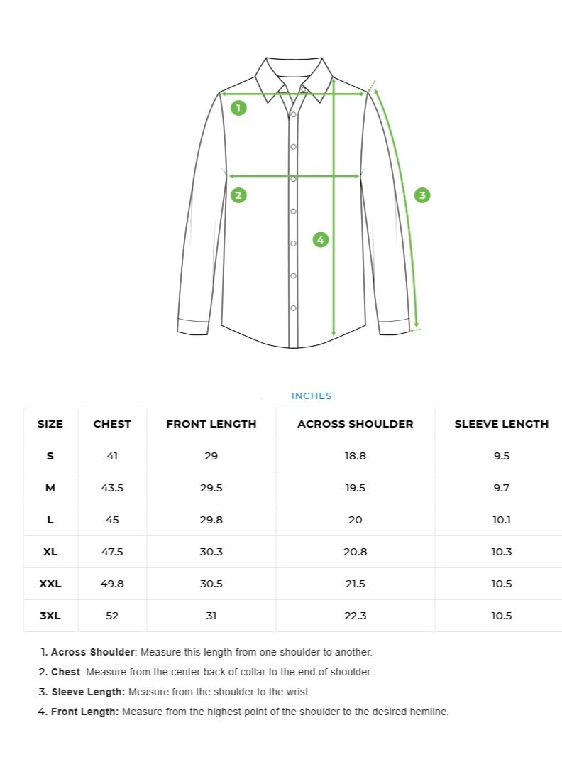 THE BEAR HOUSE Cotton Shirt for Men | Slim Fit, Long Sleeve, Casual or Formal Button-Down | Soft, Breathable Fabric for Work, Everyday, & All-Season Wear in Stylish - Image 4
