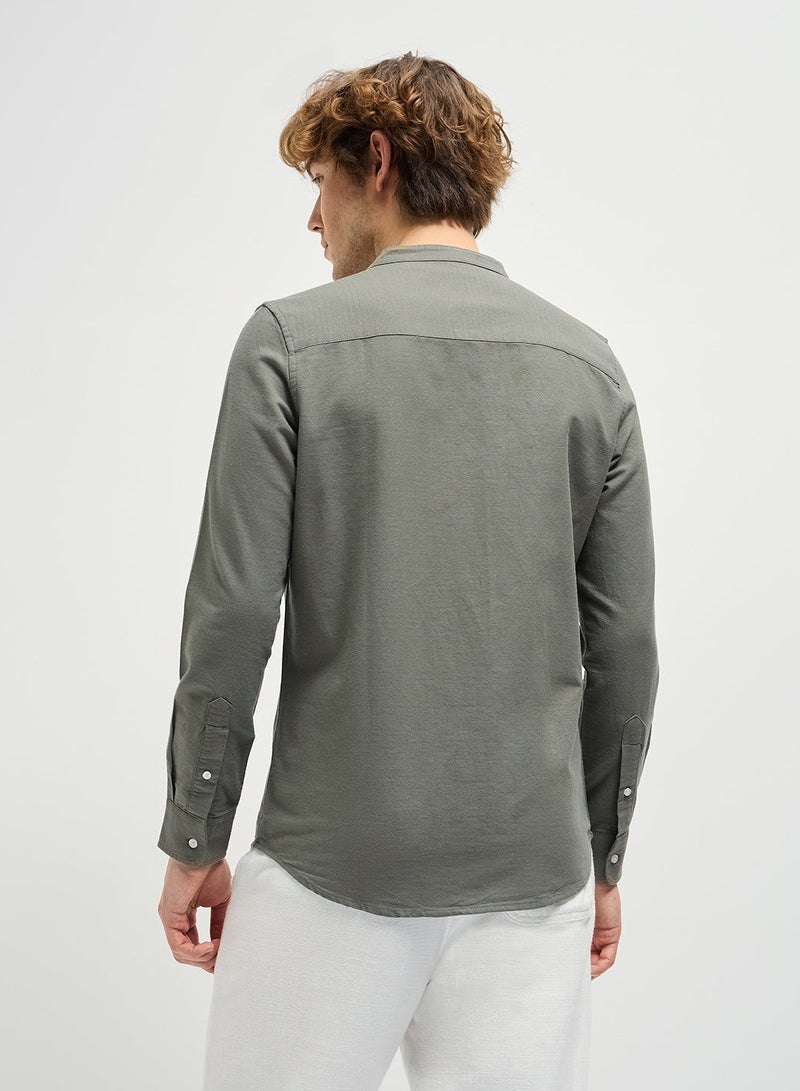 THE BEAR HOUSE Cotton Shirt for Men | Slim Fit, Long Sleeve, Casual or Formal Button-Down | Soft, Breathable Fabric for Work, Everyday, & All-Season Wear in Stylish - Image 3