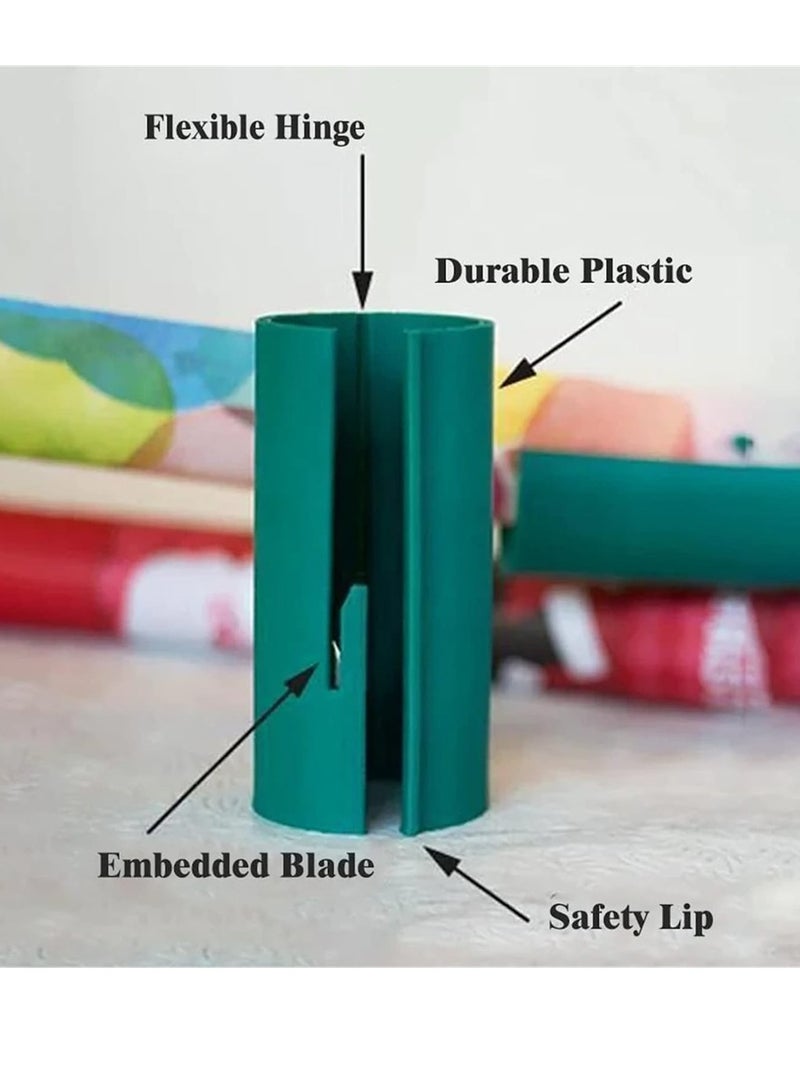 KASTWAVE Wrapping Paper Cutter 3 Pcs Gift Wrap Cutter, Portable Sliding Wrapping Paper Roll Cutter Tool Makes Wall Sticker Decorations and Gift Packaging  - Image 3
