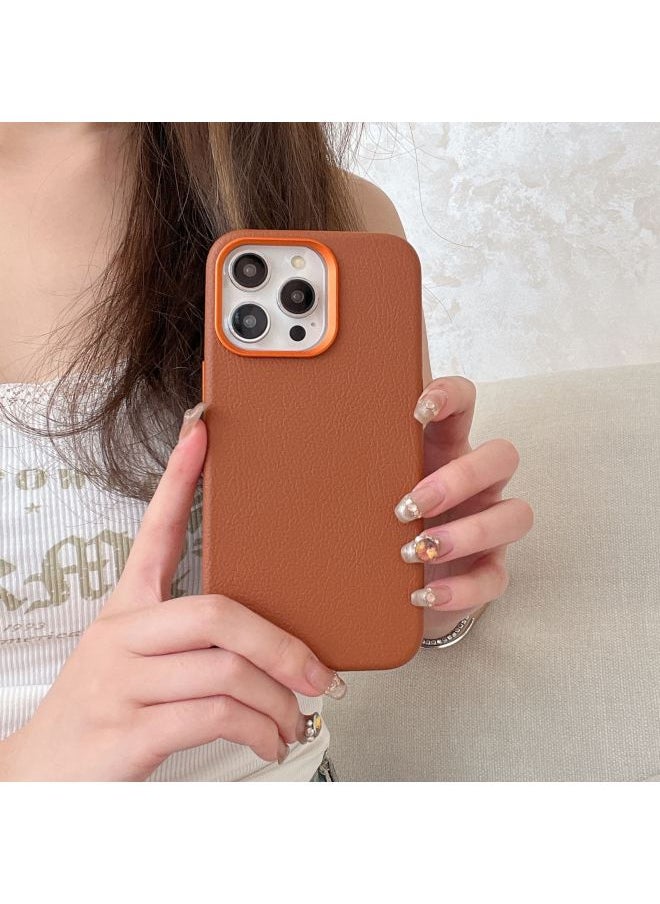 Generic - Niche Ins Premium Retro Leather IPhone14pro Max Apple 15 Mobile Phone Case 13 Magnetic Shell-color:XYM Love Horsehide Brown-Applicable Models:13 (without Packaging) - Image 1