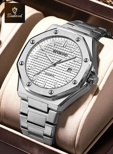 Watches for Men Quartz Watch Waterproof Male Clock Stainless Steel Business Mens Quartz Watch